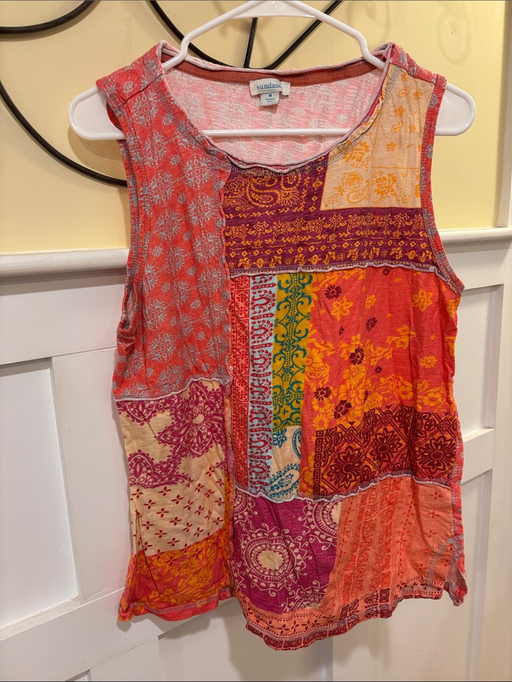 Sundance Multi-Panel Floral Patchwork Tank Top